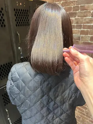 ミディアム カラー パーマ ヘアアレンジ メンズ キッズ ネイル マツエク・マツパ アイブロウ 久木原 ゆりのヘアスタイル