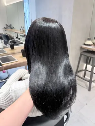 セミロング カラー ツヤ髪/透け感ヘア 💎Nokaのヘアスタイル
