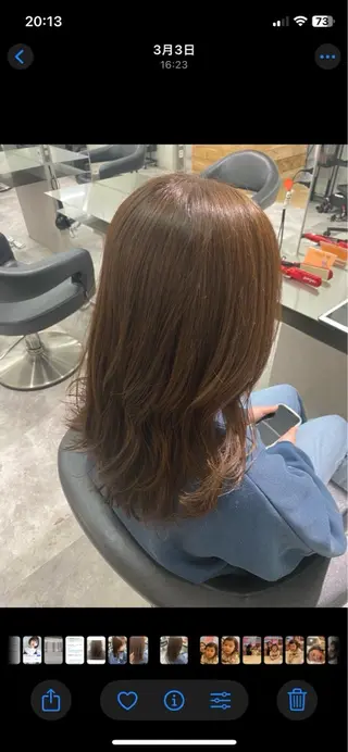 ミディアム カラー 透明感カラー/当日予 約OK🤍〔杉野葵〕のヘアスタイル