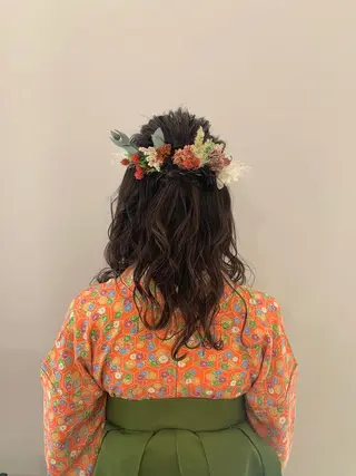 セミロング カラー パーマ ヘアアレンジ 加藤 綾華のヘアスタイル