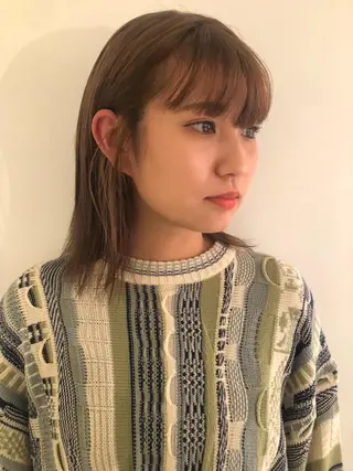 カラー ブリーチカラー🎀 韓国風/寺門美優のヘアスタイル