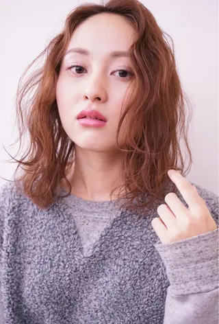 セミロング カラー パーマ ヘアアレンジ 可愛いを作る神 ナオヒロのヘアスタイル