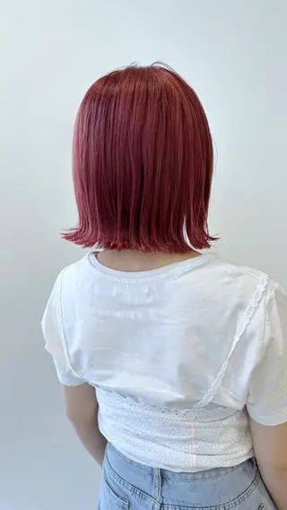 ショート カラー 小顔レイヤー/ ベージュ🤍Rieのヘアスタイル