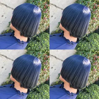 ショート カラー ヘアアレンジ TAKUMAブリーチ /切りっぱなし🪽のヘアスタイル