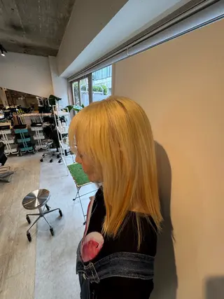 セミロング カラー 縮毛メンズカット モデル募集レオンのヘアスタイル