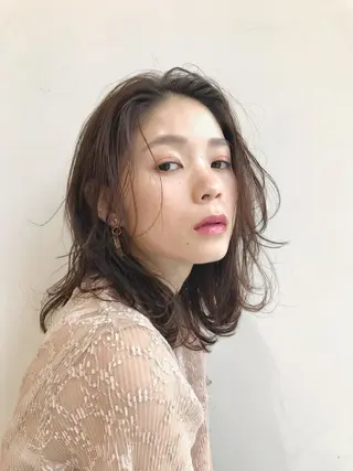 セミロング カラー 大人可愛いHair ❤︎Ayakoのヘアスタイル