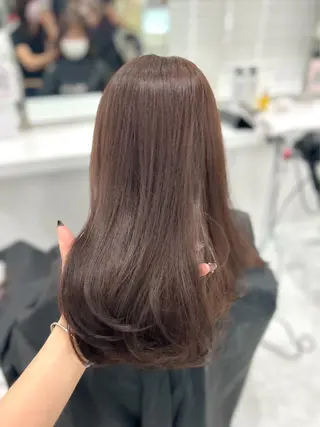 セミロング カラー 渋谷人気1位✨カラー 縮毛、髪質改善のヘアスタイル