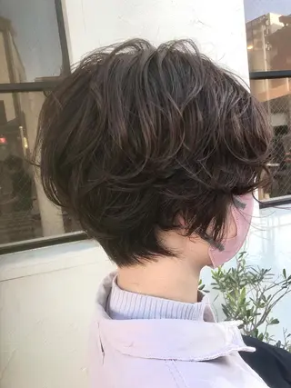 ショート カラー パーマ ヘアアレンジ 【ツヤ髪美容師】 ツダケイスケのヘアスタイル