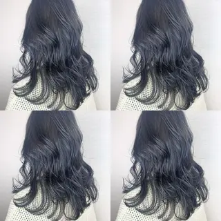 セミロング カラー 韓国レイヤーカット/ ダブルカラーのヘアスタイル