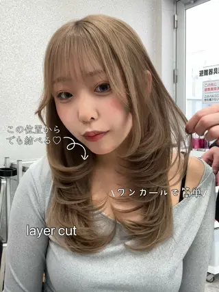 ロング カラー 香月 元希のヘアスタイル