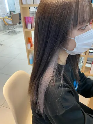 セミロング カラー 🍀透明感抜群🍀/ ハイトーンカラーのヘアスタイル