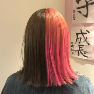 ミディアム カラー 伊東 彩花のヘアスタイル