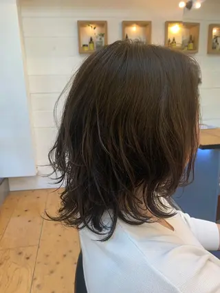 ミディアム カラー パーマ Lagom なかだのヘアスタイル