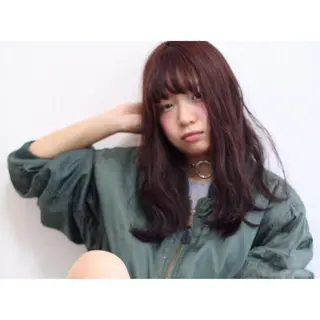 ロング カラー パーマ 安達 俊亮のヘアスタイル
