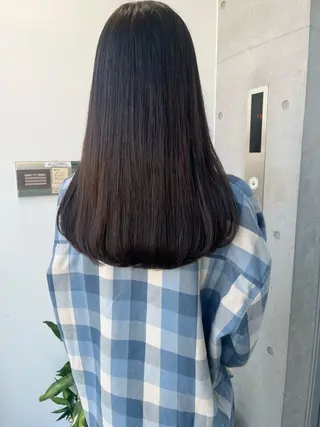 ロング カラー パーマ ヘアアレンジ 透明感/オリーブ/ グレージュ/YUKAのヘアスタイル