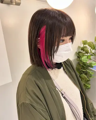 ミディアム カラー 薄田 珠美のヘアスタイル