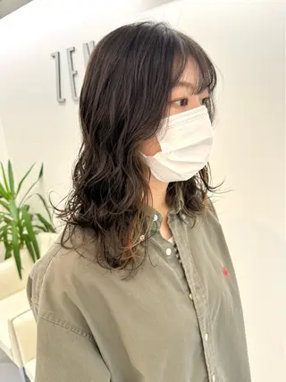 ミディアム パーマ デジタルパーマ 🌀ボブ　萩原　龍のヘアスタイル