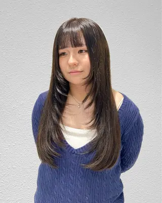 ロング ヘアセット/ミニボブ /レイヤー 山田寛菜のヘアスタイル
