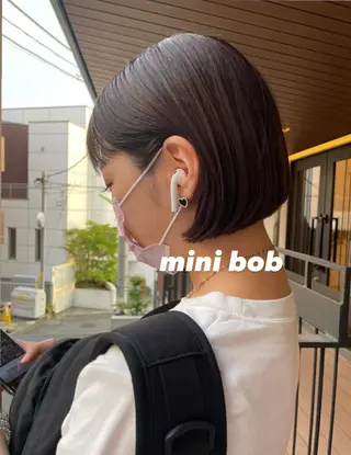 ショート カラー パーマ ヘアアレンジ マツエク・マツパ Miku /ボブのヘアスタイル