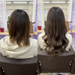 ミディアム カラー ヘアアレンジ アイブロウ LAVENDIA 初音のヘアスタイル