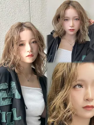ミディアム 色気レイヤースタイル 洒落色気ヘアマサトのヘアスタイル
