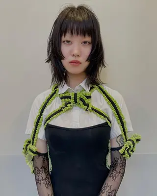ミディアム カラー ブリーチ😼 ボブ✍️レイヤーのヘアスタイル