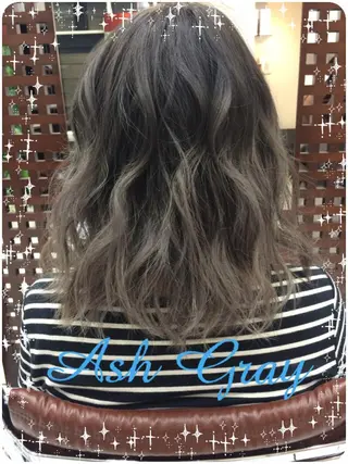 ミディアム セミロング ロング カラー パーマ 神山 昌子のヘアスタイル