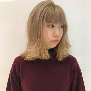 ミディアム カラー レイヤー/ブリーチ HIKARU ♡のヘアスタイル