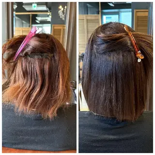 ロング カラー LOANA カラー &縮毛モデル募集のヘアスタイル