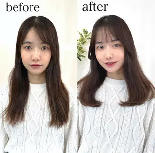 セミロング ❀ 浜 ❀ 前髪・顔周りのヘアスタイル