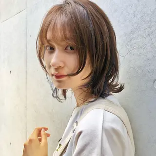 ミディアム カラー職人 なかもと たつひろのヘアスタイル