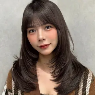 ミディアム カラー ヘアアレンジ ⭐️銀座/ショート/ 艶カラー/りょうがのヘアスタイル