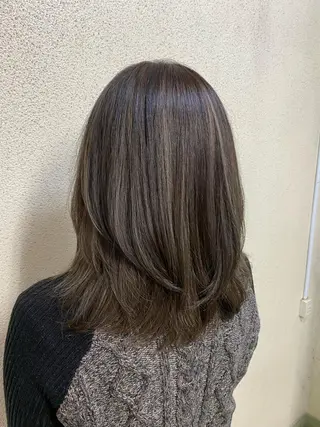 ミディアム カラー 艶髪✨髪質改善カラー 楠本浩子のヘアスタイル