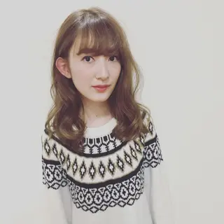 セミロング カラー 奥野 紗弓のヘアスタイル