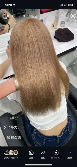 ロング カラー 履歴修正屋さん／ ブロンド／ホワイトのヘアスタイル