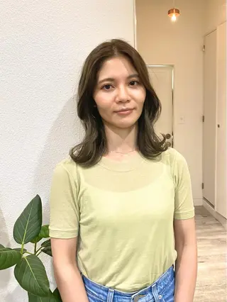 ミディアム カラー パーマ ショート& パーマ　坂本のヘアスタイル