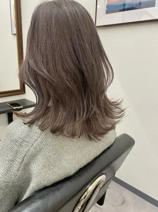 ミディアム カラー 似合わせカラーパーマ 🌿kitin米川のヘアスタイル