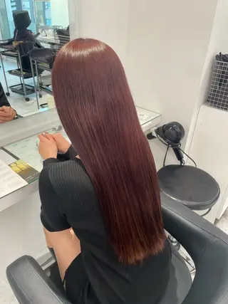 ロング カラー トレンド暖色ヘア🍒 miu🍒のヘアスタイル