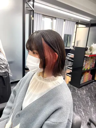 ミディアム カラー 髪質改善/堀江 ケアカラーtoshiのヘアスタイル
