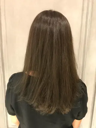 セミロング カラー 乾かすだけで艶髪酸性 ストレート髙橋悠耶のヘアスタイル