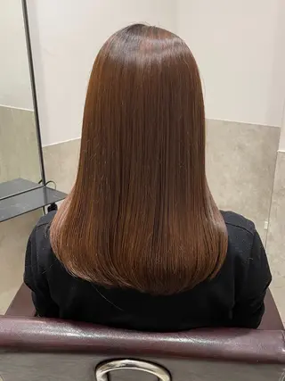 セミロング 縮毛矯正クロスパーマ 益子達也のヘアスタイル