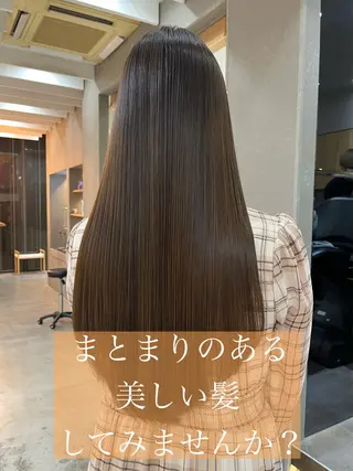 ミディアム 縮毛矯正×艶髪カラー 髪質改善/三ツ木のヘアスタイル