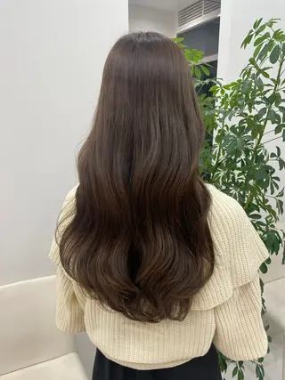 ロング カラー 髪質改善/透明感カラ ー/縮毛/ meiのヘアスタイル