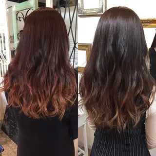 セミロング ロング カラー 及川 光のヘアスタイル
