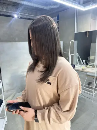 セミロング カラー 前橋 姫奈のヘアスタイル