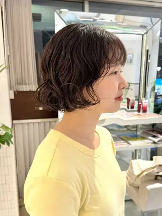ショート パーマ デジタルパーマ 🌀ボブ　萩原　龍のヘアスタイル