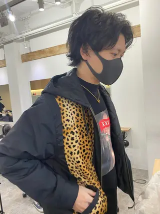 ショート パーマ メンズ 森貴裕/ベージュ/ パーマ/オリーブのヘアスタイル