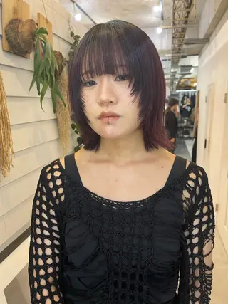 ミディアム カラー TATSUブリーチ/ ミルクティーベージュのヘアスタイル
