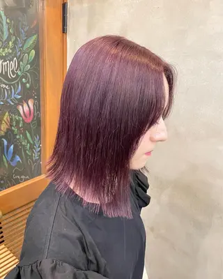 ミディアム カラー ヘアアレンジ 【ピンク/韓国ヘア/ ヘアセット】亜海のヘアスタイル