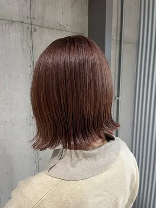ミディアム カラー ヘアアレンジ ボブ×艶カラー 特化・リクト💥のヘアスタイル